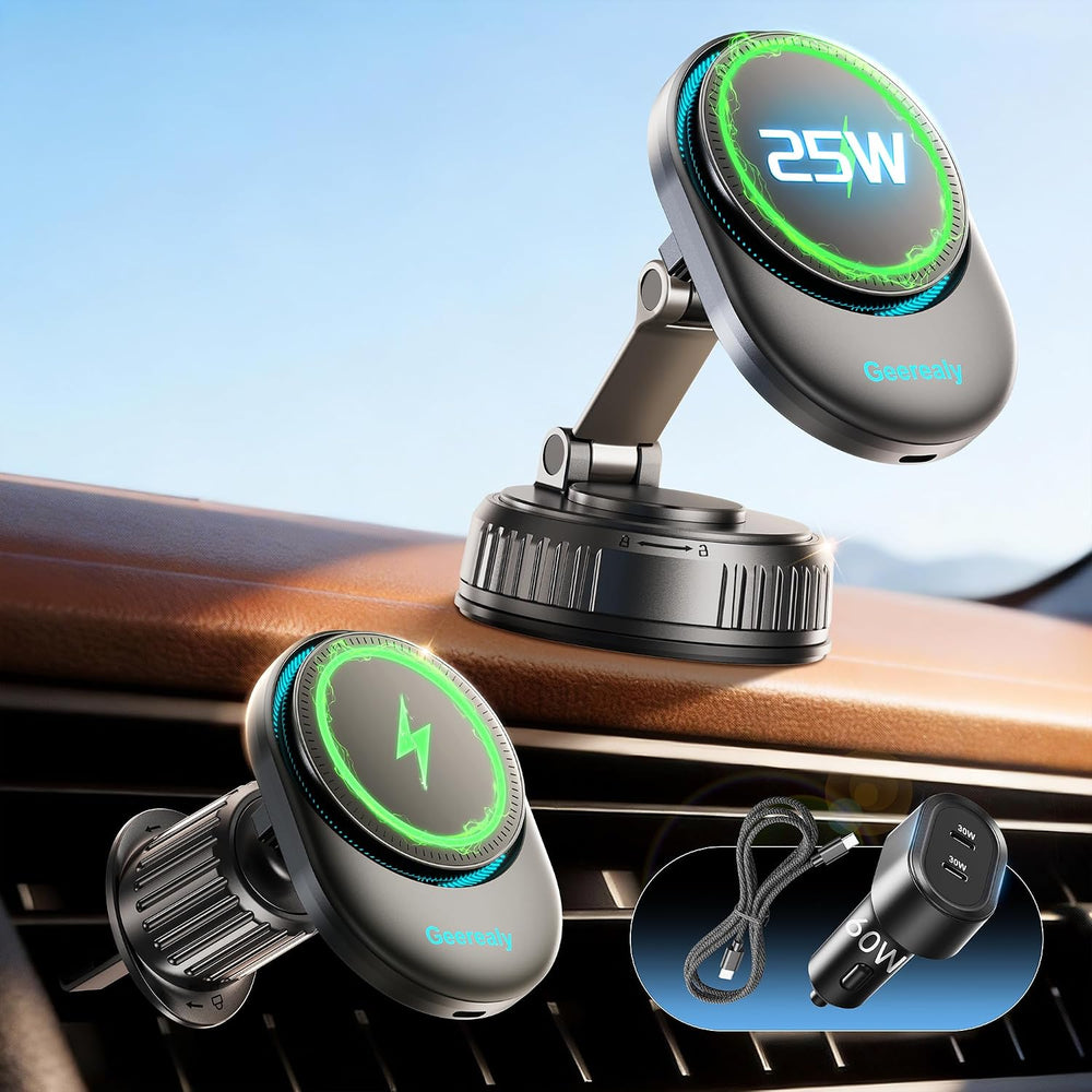 for 25W MagSafe Car Mount Charger with Built-in Cooling Fan
