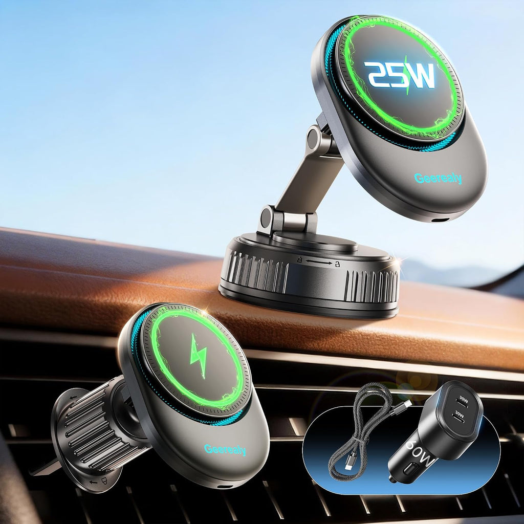 for 25W MagSafe Car Mount Charger with Built-in Cooling Fan