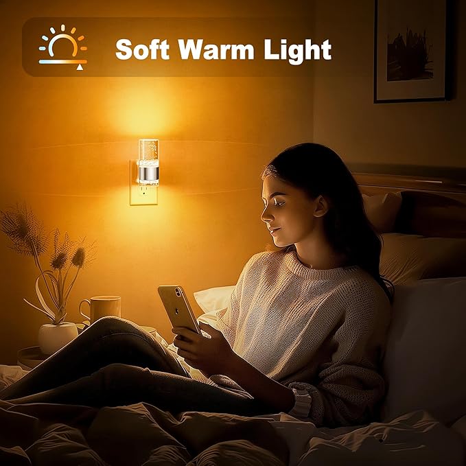 JandCase Night Light, Automatic Night Lights Plug into Wall, 2 Pack Dimmable