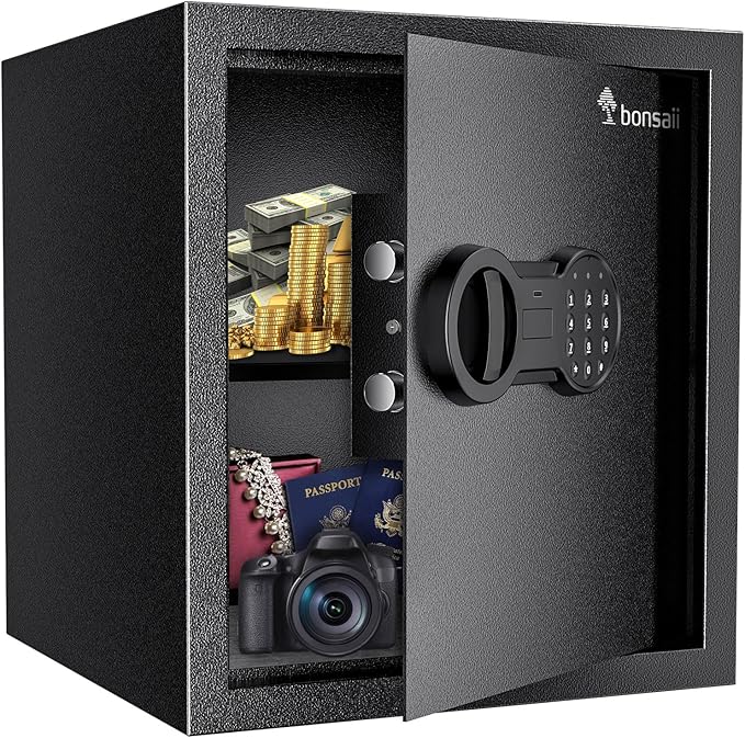 Bonsaii Steel Safe Box with Digital Keypad Lock, 1.2 Cubic Feet Security