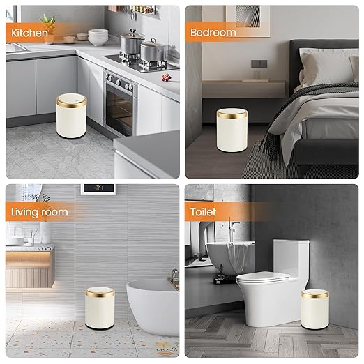 Pukomc Bathroom Trash Can with Lid，3.5 Gallon Motion Sensor Waterproof