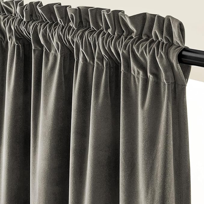 Lazzzy Velvet Blackout Curtains Thermal Insulated Room Window Drapes Super Soft