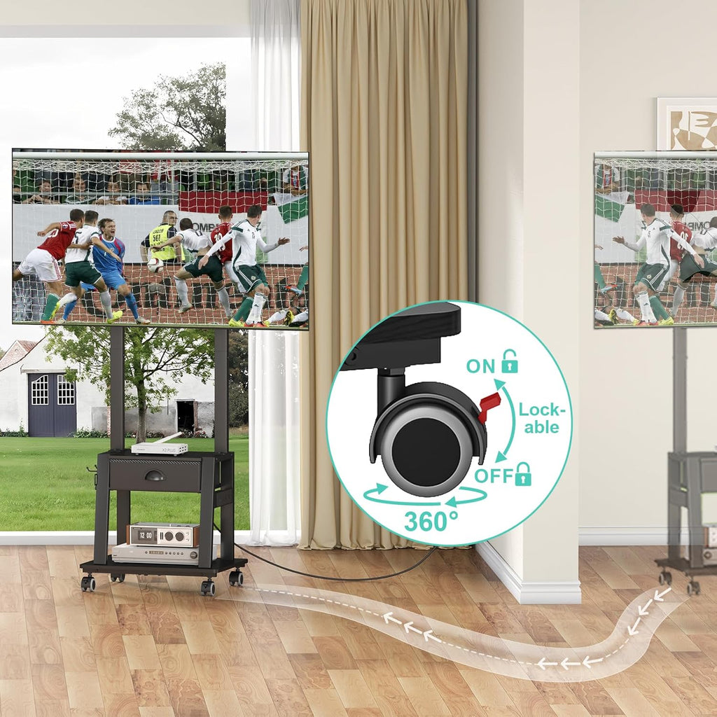 rolling tv stand with power outlet,tilt tv cart, package contents