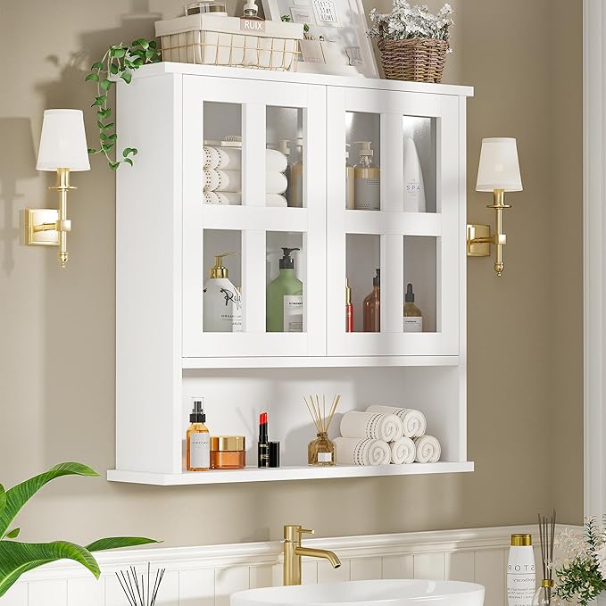 Modern Hanging Bathroom Cabinet, Sturdy Wooden Medicine Cabinet