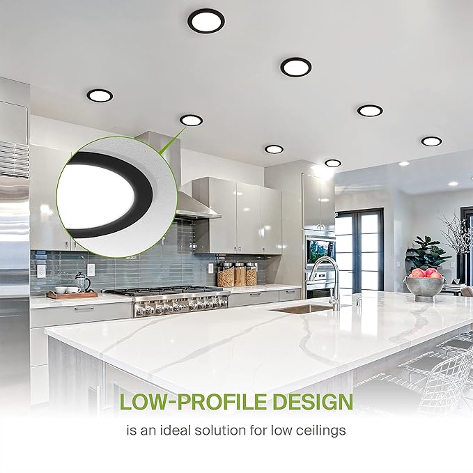 ASD 6 Pack LED Recessed Lighting 6 Inch 15W, 5 CCT 2700K-5000K CRI90+, IC Rated