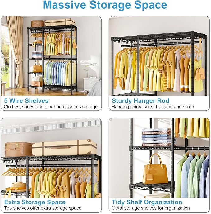 Ulif F2 Clothes Rack, 5 Tiers Heavy Duty Garment Rack