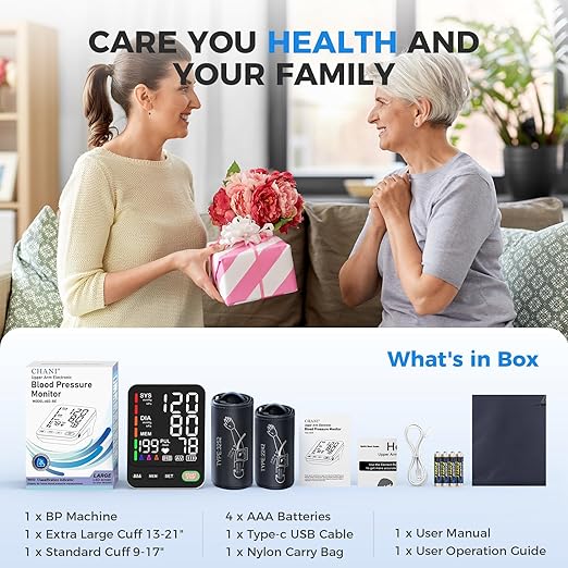 Blood Pressure Monitor, Extra Large 2 Cuffs Accurate Upper Arm Blood Pressure