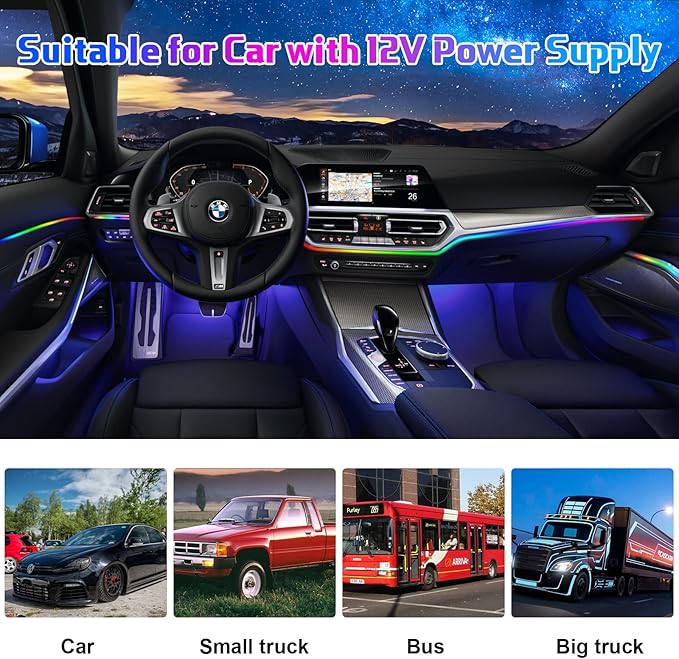 Interior Car LED Strip Lights, Acrylic LED Lights