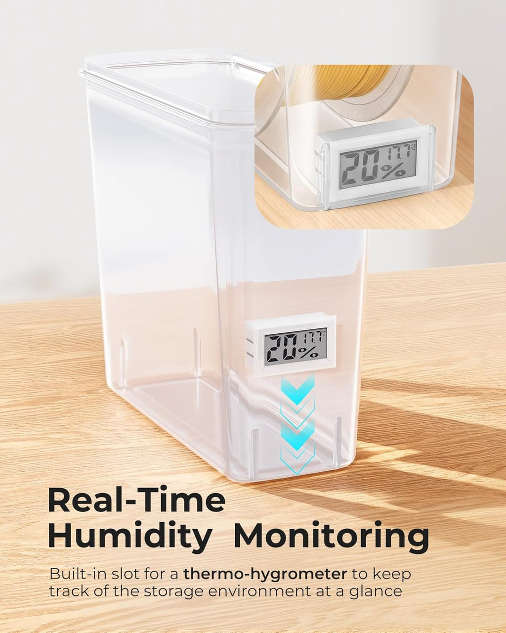 yoopai pro filament storage box with temperature &, side view