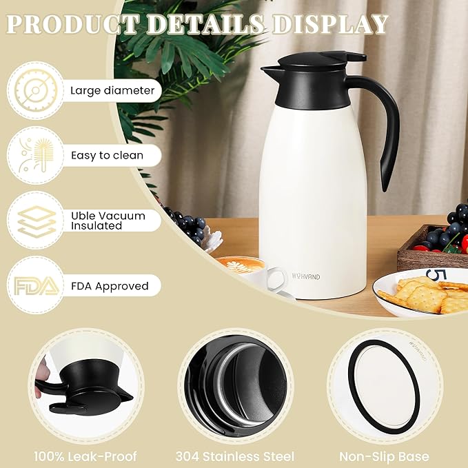 68 Oz Thermal Coffee Carafe, Stainless Steel Insulated Vacuum coffee crafts to