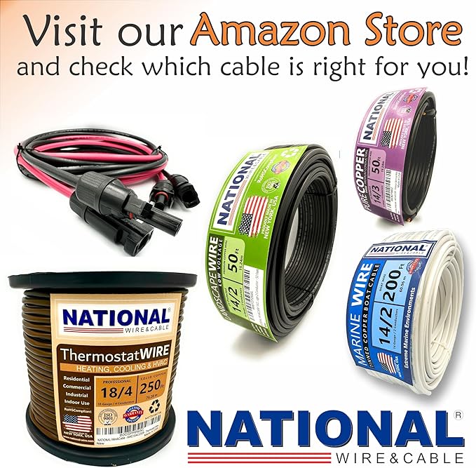 NATIONAL Wire & Cable – 12 AWG 3-Conductor Premium Copper Wire, 25 ft, Stranded