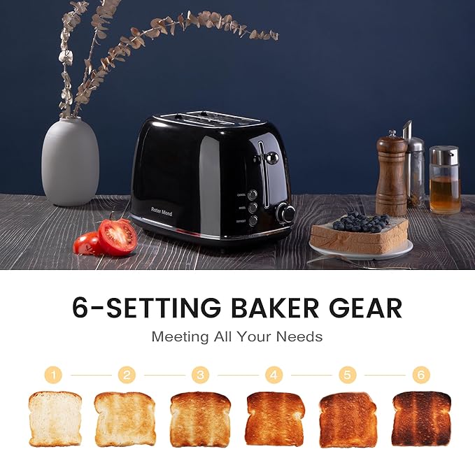 Roter Mond 2 Slice Toaster Retro Stainless Steel