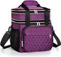 GLENKEY Expandable Insulated Lunch Box, Double Deck Lightweight Large Lunch Bag