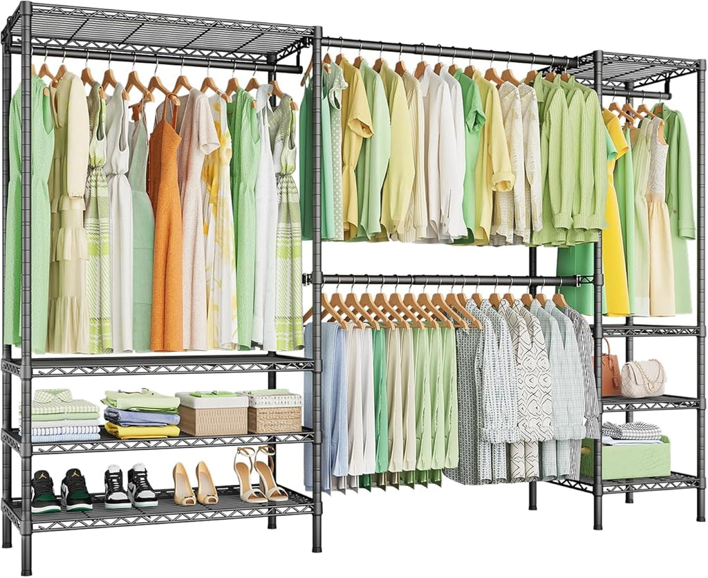 Ulif E11 Heavy-Duty Garment Rack, Metal Freestanding Clothes Rack and Closet