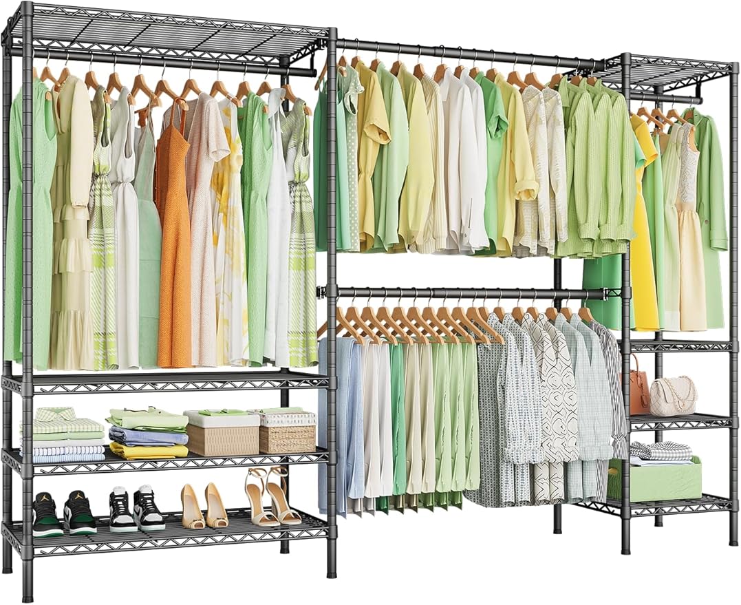 Ulif E11 Heavy-Duty Garment Rack, Metal Freestanding Clothes Rack and Closet