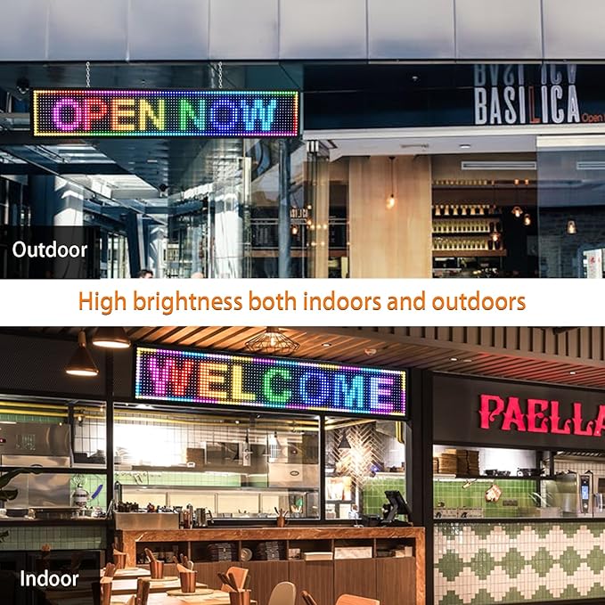 P6 Outdoor Full Color 40 x 18 inches Led Sign WIFI And USB Programmable Led Sign