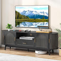 70" Fluted TV Stand for Tvs up to 80", Mid-Century Modern Entertainment Center