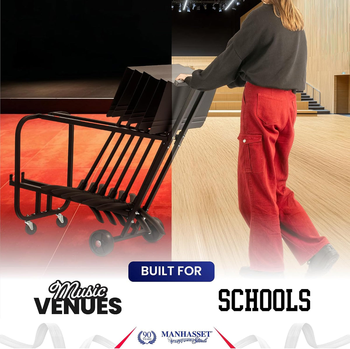 Manhasset 1920 Short Storage Cart for 12 Music Stands