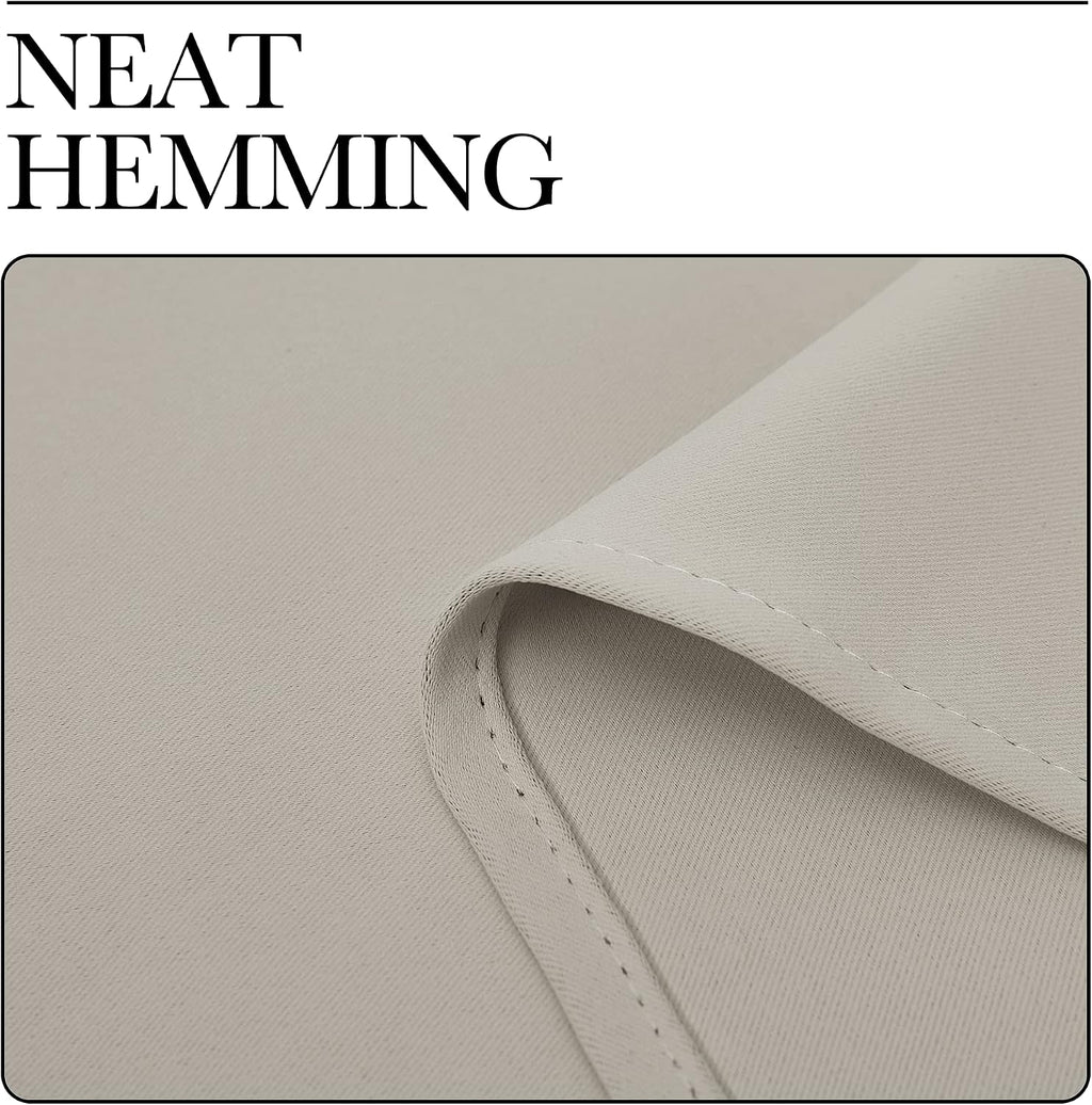 NICETOWN Kitchen Curtains for Decoration, Thermal Insulated Grommet Room Darkening Draperies/Panels for Laundry (Natural, 2 Panels, W42 x L68 inches)