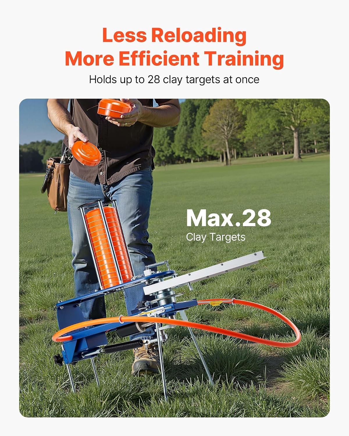 VEVOR Clay Pigeon Thrower, Automatic Skeet and Trap Launcher with Adjustable Angle & Foot Pedal for Clays Throwing Shooting Sports