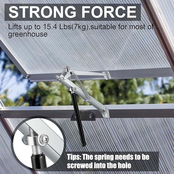 Amylove 2 Pcs Dual Spring Automatic Roof Vent Opener Greenhouse Accessories