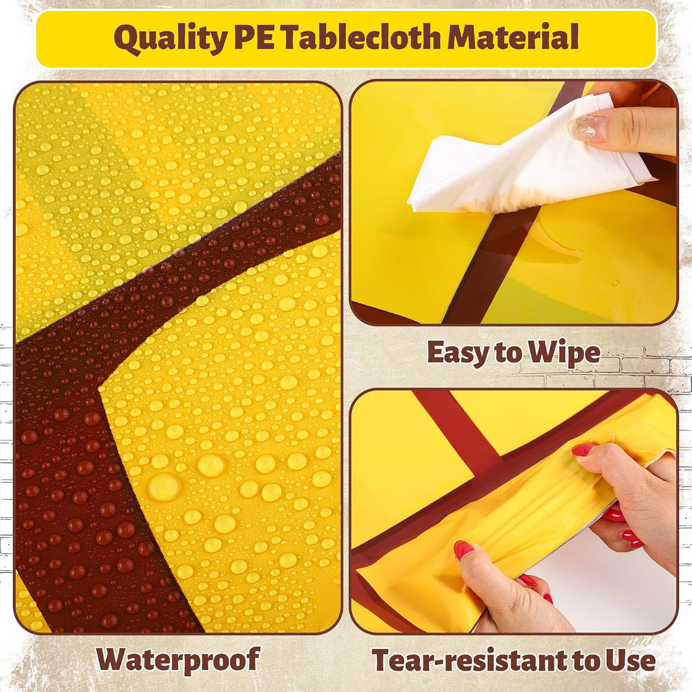 Aneco 120 Ft x 54 Inch Yellow Brick Road Tablecloth Roll with Cutter Box Disp...