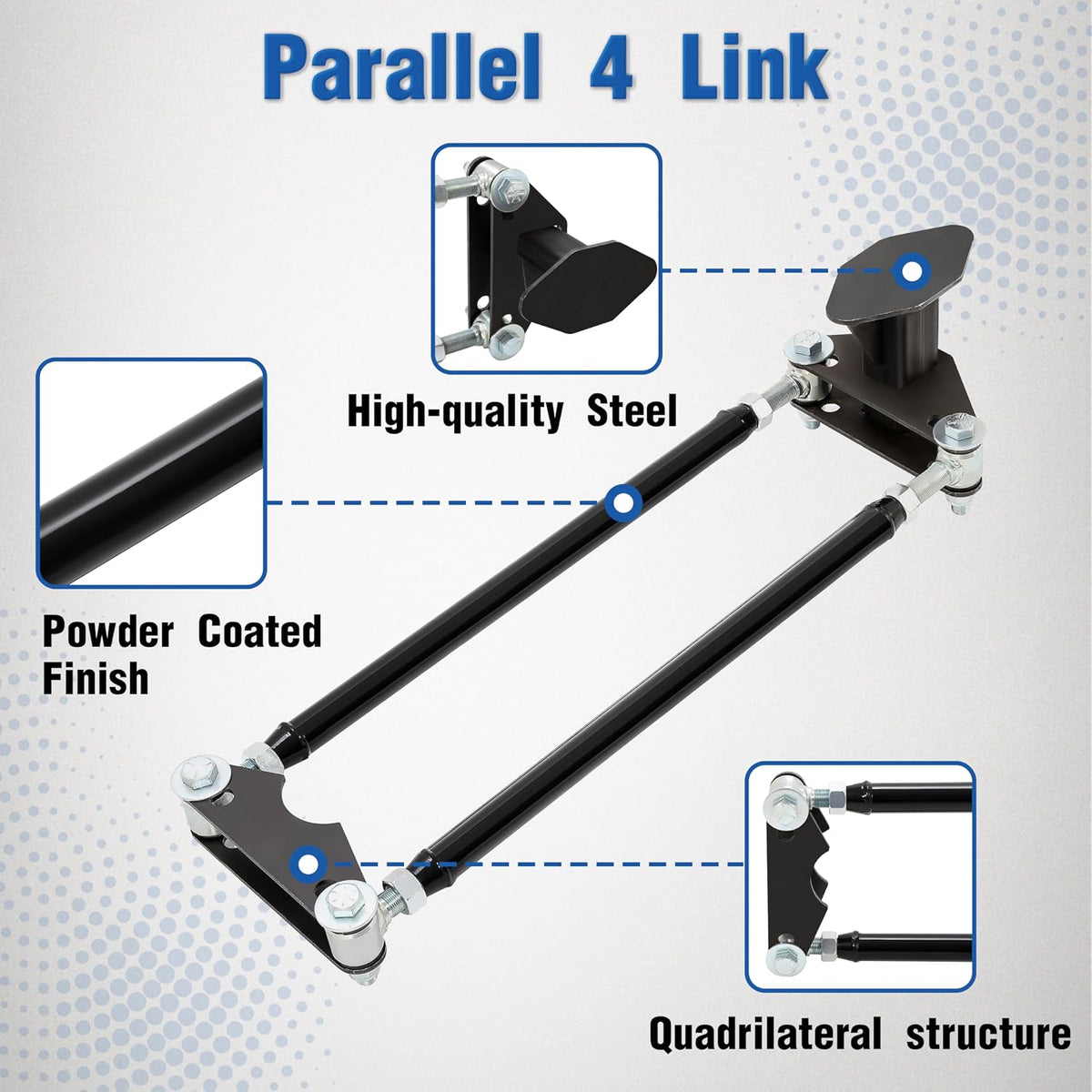 kuafu 4 parallel link suspension kit compatible with, close-up detail