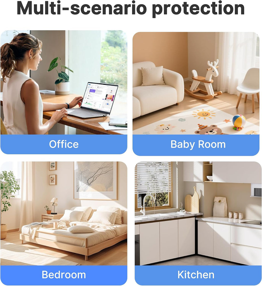 2 Pack Air Purifiers for Bedroom Home, True HEPA Filter for Smoke, White