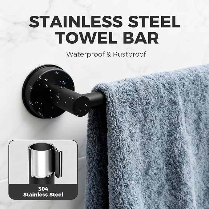 Adjustable Suction Cup Towel Bar (2 Pack)