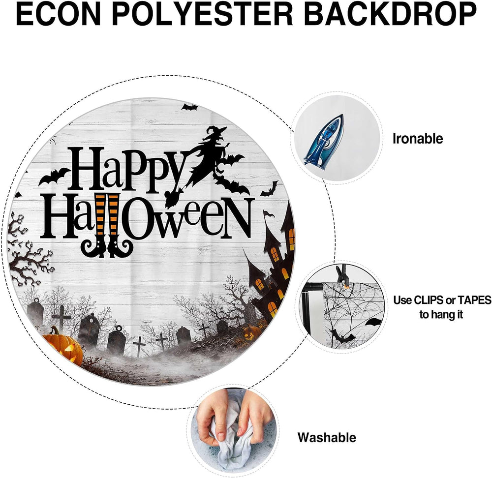 Allenjoy 96" x 72" Happy Halloween Photography Backdrop with Photo ...