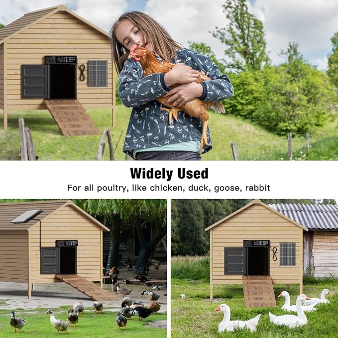 Automatic Chicken Coop Door, Large Size Solar Powered Coop Door