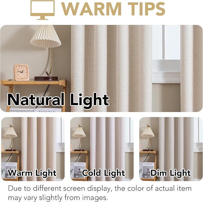 H.VERSAILTEX Linen Curtains 100% Blackout Curtains