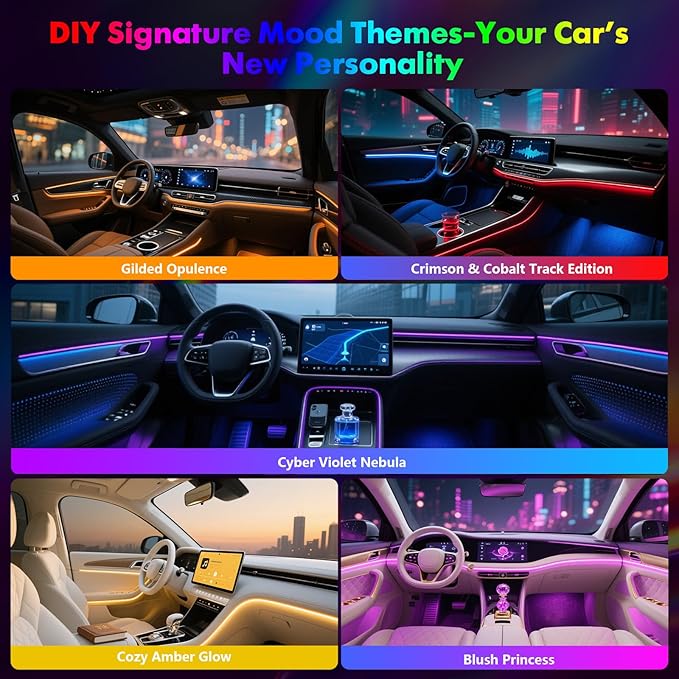 New Version Dreamcolor Acrylic Interior Car Lights 6 in 1 RGB LED Strip Lights
