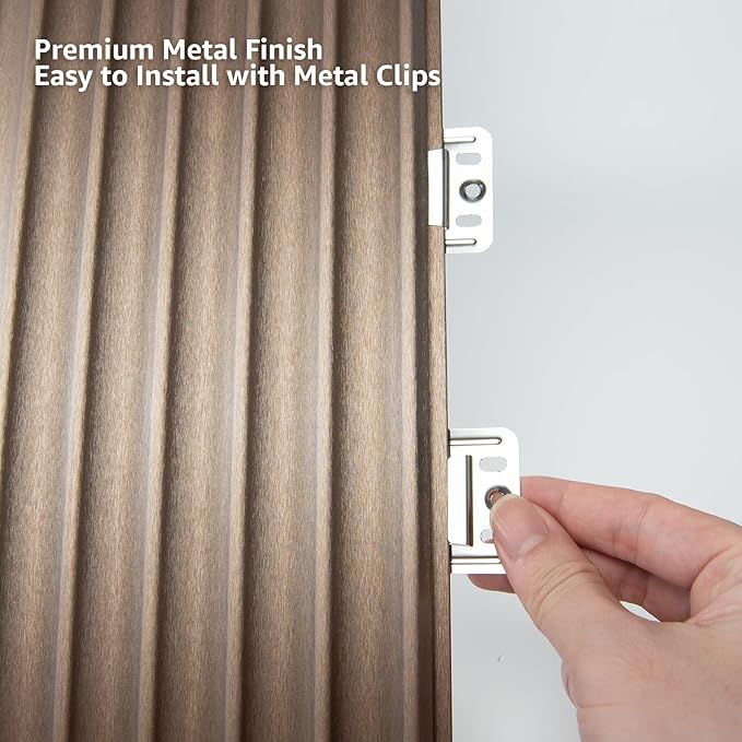 Art3dwallpanels Slat Wall Paneling, 8 Pack Wavy Grain Panel Wall Slats