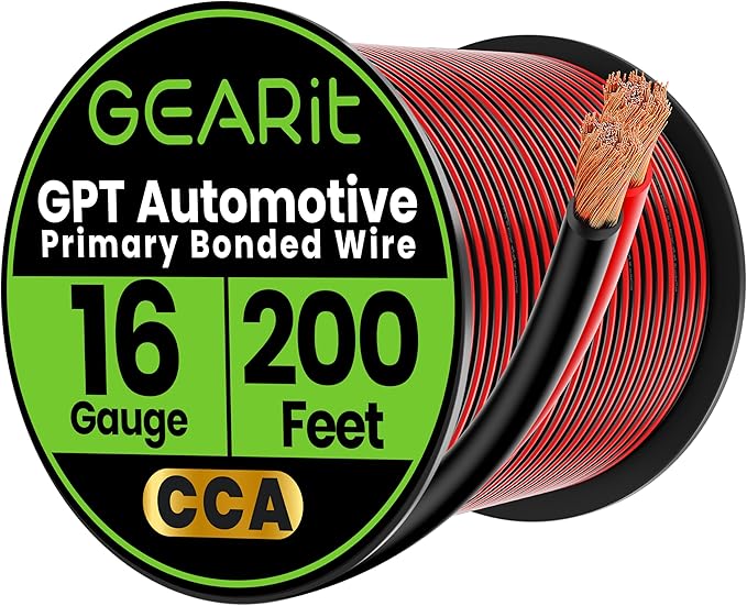 GEARit 16 Gauge Wire GPT Automotive Primary Bonded Wire -2 Conductor CCA