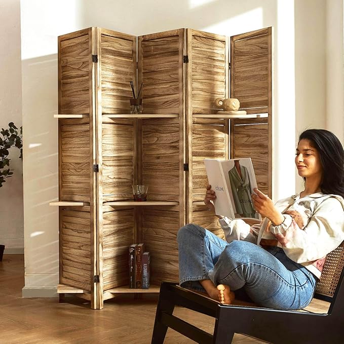 Partition Room Dividers, Folding Wood Privacy Screen
