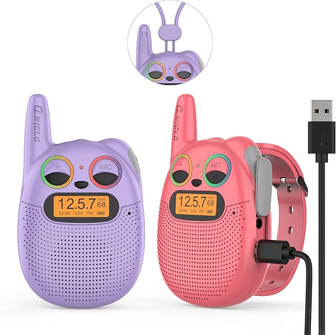 Walkie Talkies for Kids Rechargeable, Christmas Birthday Gifts for Girls Age 3-9