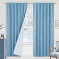 LAMIT 100% Blackout Linen Curtains, 72 Inches Linen Textured Thermal Bedroom