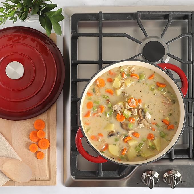 Gibson Home Addlestone 7 Qt Enameled Cast Iron Dutch Oven Pot