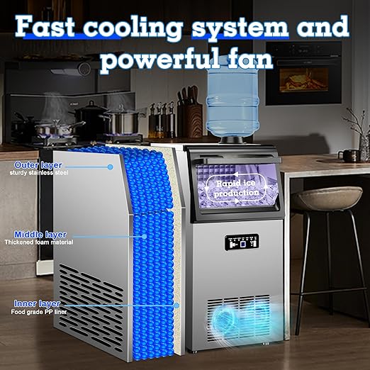 Ice Machine Commercial Ice Maker Machine 120lbs/24H