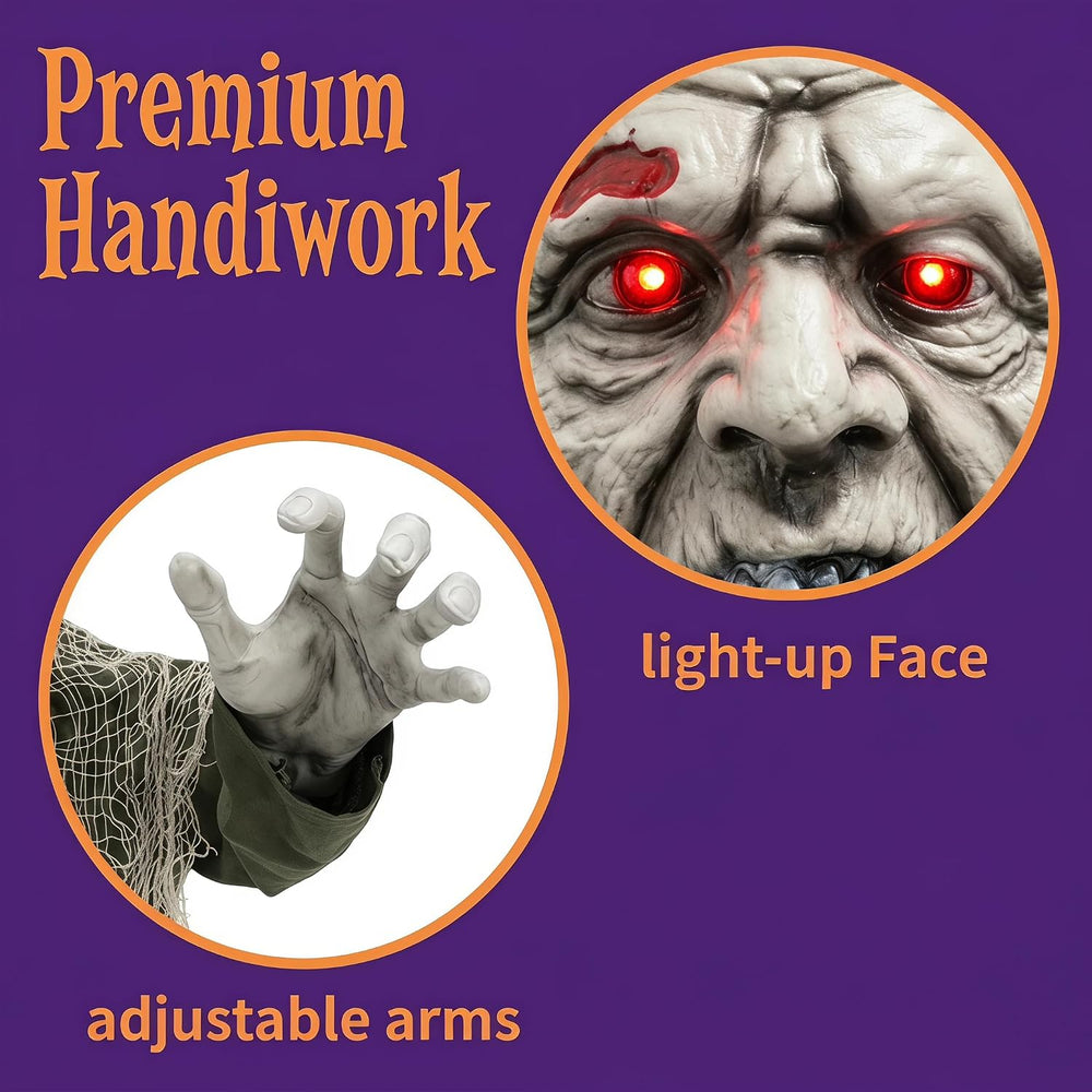 Halloween Decorations Outdoor Ground Zombie Decor, Animated Yard Prop