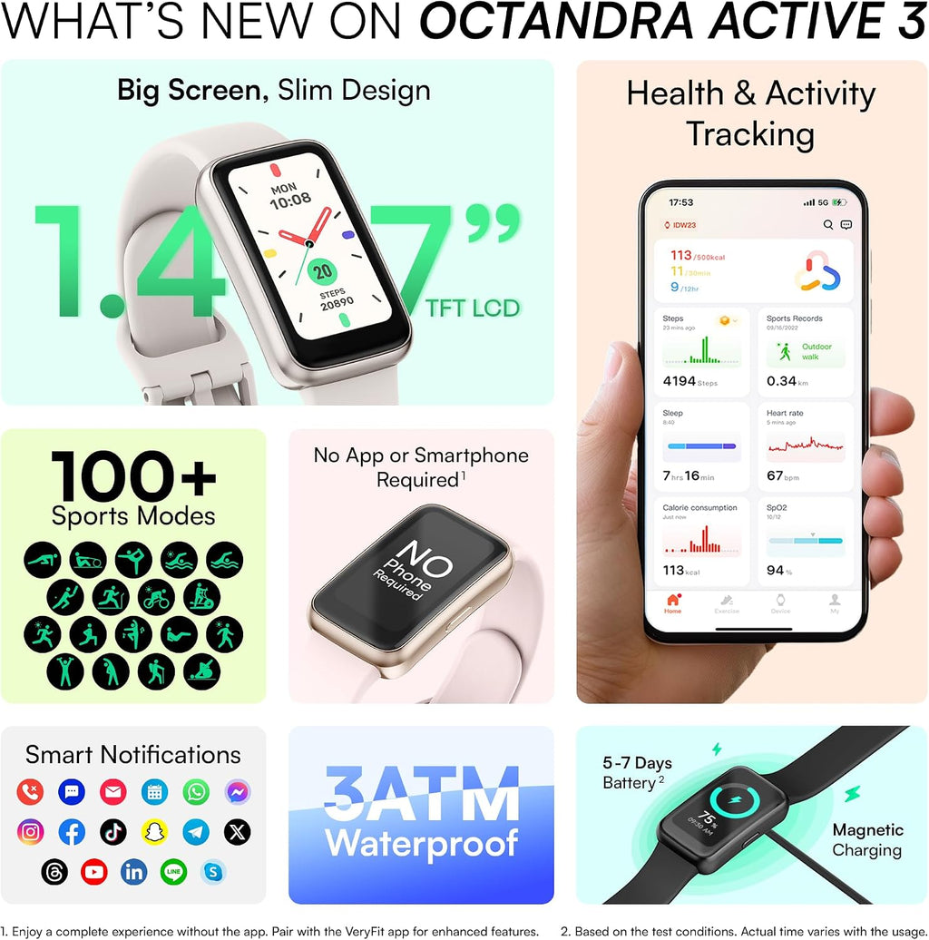 active 3 veryfit fitness tracker smart watch no shown in use