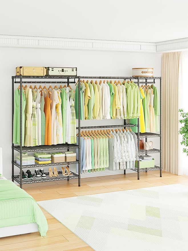 Ulif E11 Heavy-Duty Garment Rack, Metal Freestanding Clothes Rack and Closet