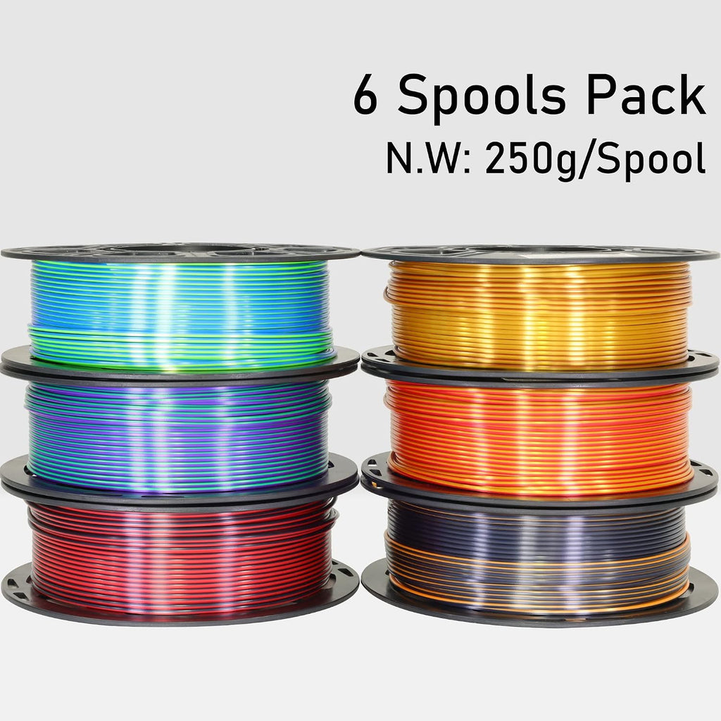 mika3d 6 spools bicolor dual color 1.75mm 3d, side view