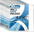 Aheroi 30Pcs Acrylic Sign Holder 8.5 x 11, No Drilling Acrylic Wall Frame Paper