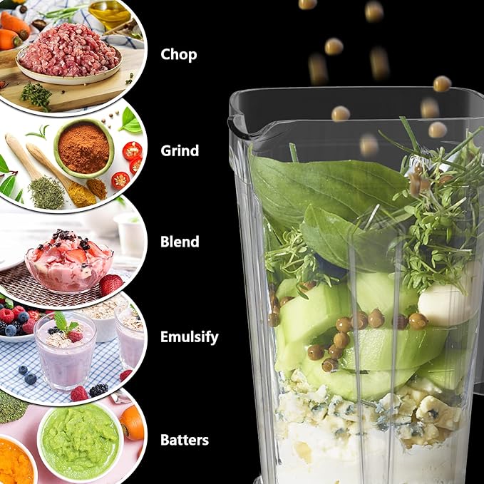 OMMO Blender 1800W, Professional High Speed Countertop Blender