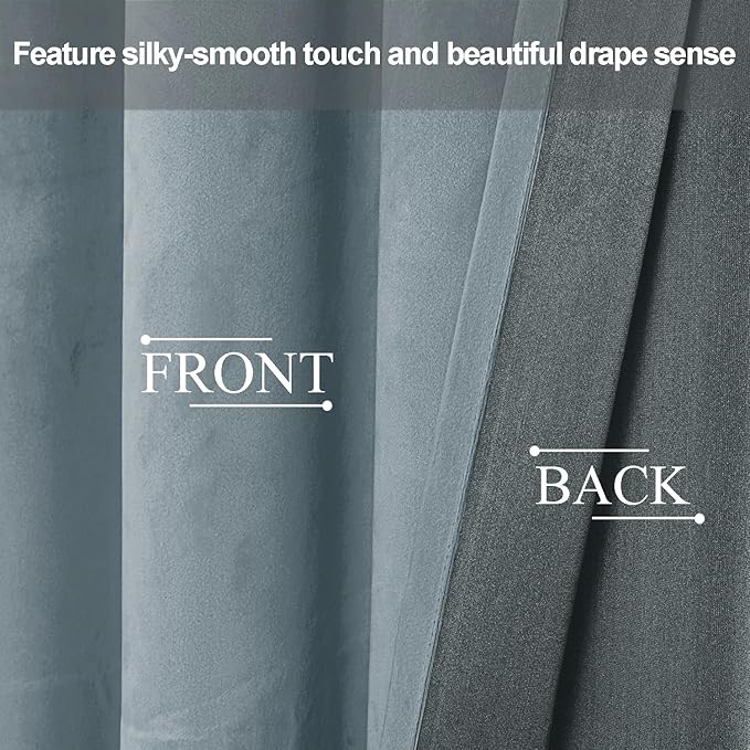 JIUZHEN Stone Blue Velvet Curtains
