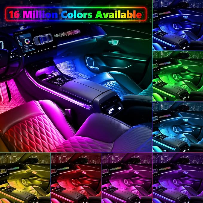 Acrylic Interior Car LED Strip Light, AMKI Dreamcolor Car Neon Light