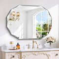 GLASHOM Frameless Bathroom Mirror, 30x40 inch Frameless Wall Mirrors Beveled