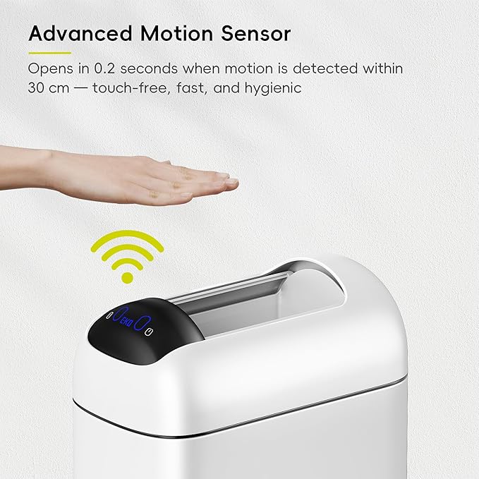 EKO Astro Slim Sensor Trash Can, 10L / 2.6 Gallon Touchless Garbage Bin